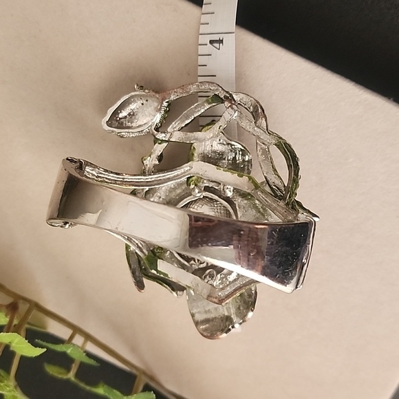 Statement Rose Flower Hinge / Clamper Crystal Bracelet - Picture 14 of 14